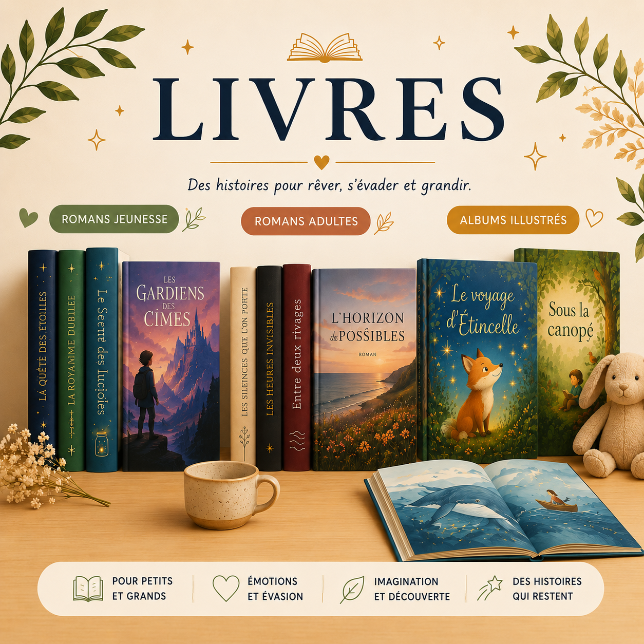 Commandez les livres et goodies de Plumes de Coeur Editions
